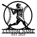 Photo Gallery luckygo arte da parete personalizzata con bandiera americana - targa in metallo con nome personalizzato per fan del baseball, regalo per la stanza dei ragazzi o dell allenatore - decorazione sportiva Photo Gallery luckygo arte da parete personalizzata con bandiera americana - targa in metallo con nome personalizzato per fan del baseball, regalo per la stanza dei ragazzi o dell allenatore - decorazione sportiva