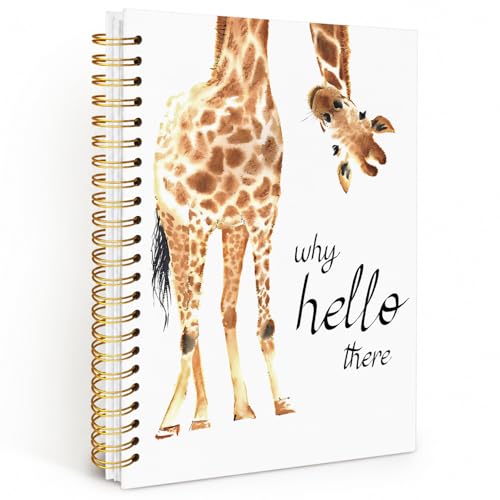 OHDCE Giraffe Spiral Notebook Journal, Giraffe Gifts Notebooks for Note Taking, Cute Gifts for Women Teen Girls, Funny Animal Bookish Hardcover Notebook, 5.5x8.3 Inch