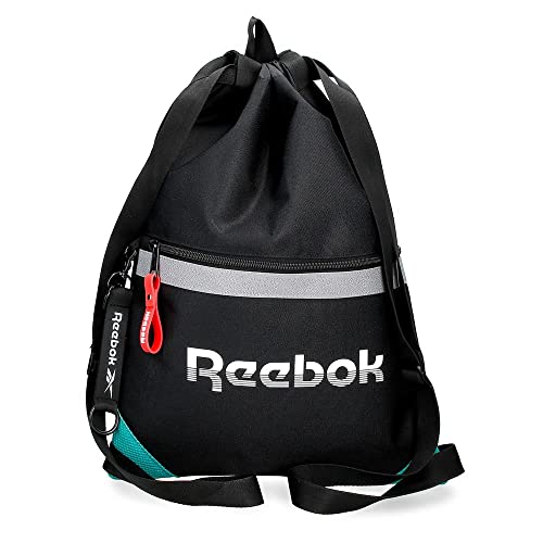 Reebok Andover Mochila Saco con Cremallera Negro 35x46 cms Poliéster