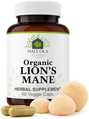 Lions Mane Supplement Capsules – Non-GMO & Kosher Certified Lions Mane Mushroom Capsule for Cognitive Function, Nerve Health, Brain Cell Growth, Improve Focus & Memory – 60 Capsules