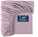 Twin XL Deep Pocket Fitted Sheet - Jersey Knit, 4 Way Elastic Stretchable - Perfect for Thick Mattresses Upto 8' to 15' - Perfect for Girls Dorm Room - Super Soft, Machine Washable & Quick Dry - Lilac