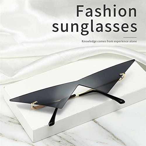 gofidin 4 Pairs Triangle Sunglasses for Women Fashion Oversized One Piece Rimless Sun Glasses Vintage Hip Hop Eyewear2