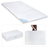 Best Choice Products Portable 3in Twin Size Tri-Folding Memory Foam Gel Mattress Topper w/ Removable Cover