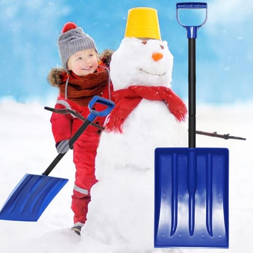 Kids Snow Shovel for Child Age 3-12 Years Old Plastic Small Snow Shovels with Lightweight Handle Sturdy 31 Snow Shovel for Kids Boys Girls Snow Fun - Blue