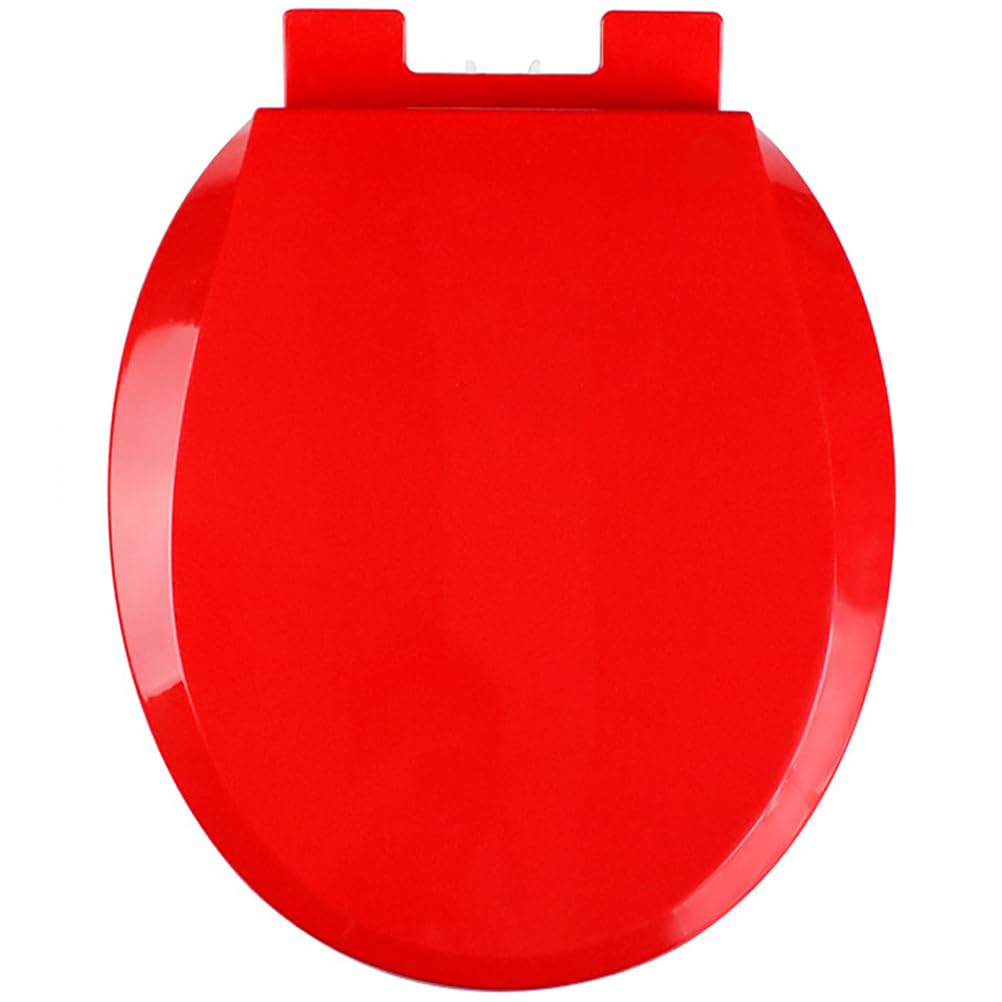 Ldhsjh Red Round Quiet Soft Close Toilet Seat 16.5 O-Shaped, Pp Easy Clean, Mounting Hardware Included, Quiet, Round, Shaped, Soft, Toilet, Easy, Seat, Close, Adjustable
