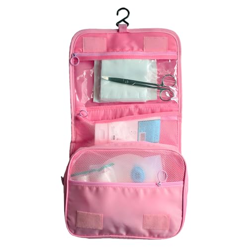 Exquisite Travel Bag for Ostomy and Colostomy Supplies - The Ultimate Choice for Post - Surgery Individuals, Featuring Hanging Setup and Stylish Covers Tailored for Women (Pink)