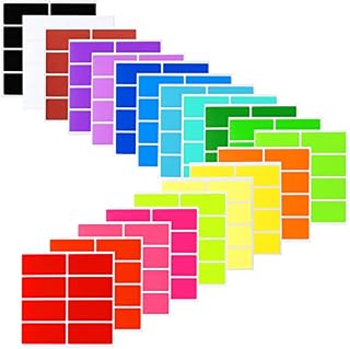 Nezyo 20 Colors 160 Pieces Rectangular Color Coding Stickers 1.57 x 0.75 Inch Assorted Colored Rectangle Label Adhesive Solid Colors Tags for Inventory Organize, File Classification