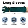Surfante Animal Handling Gloves Bite Proof with 40inch Collapsible Snake Hook,Suitable for Falcon Dog Cat Bird Reptile Snake