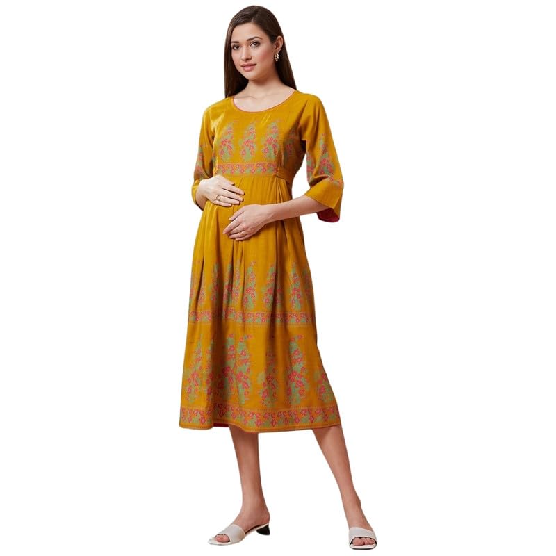 true shape Maternity Dresses for Women Cotton | Stylish Feeding Anarkali Kurta with Dual Nursing Zippers in Viscose Rayon for Pre & Post Partum-picture-28
