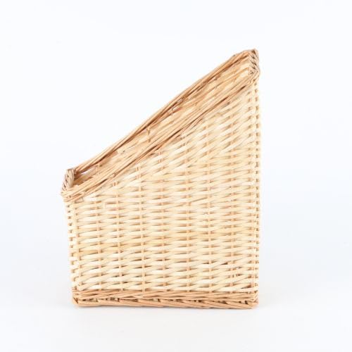 JLKIMZVO Wicker Magazine Holder, Hand Woven Magazine Rack, Wicker Magazine File Holder Storage Basket for Office, Bathroom, Home Decor, 1 Pack