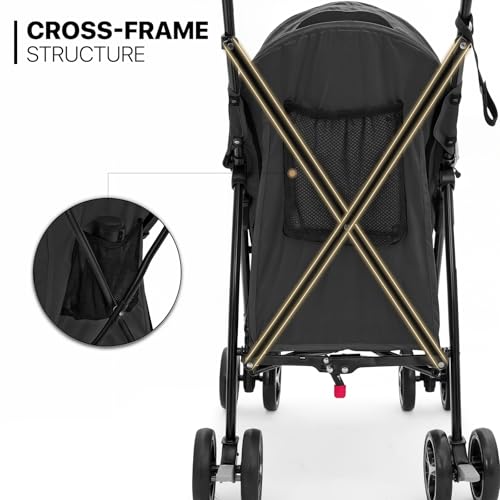 Image of MoNiBloom 4 Wheels Pet Stroller, Easy-Fold Puppy Cage Jogger Stroller with Sun Cover, Pad and Rear Storage Bag, Breathable and Visible Mesh for Small /Medium Pets up to 22 lbs, Black