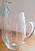 Cruche en verre clair avec poignée avec verseur où le fruit ou a ne peuvent pas tomber , pichet avec anse en verre transparent, grand pichet en verre transparent capacité de 2 litres, hauter 22 cm