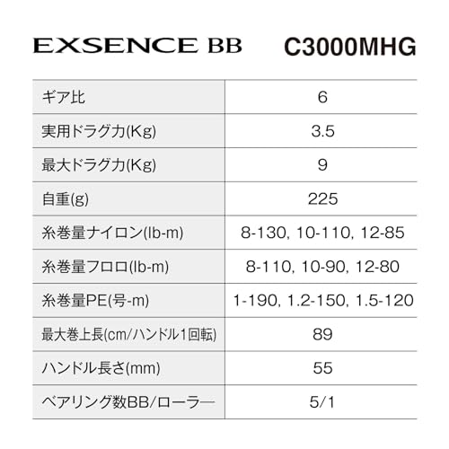 シマノ(SHIMANO) スピニングリール 24 エクスセンスBB C3000MHG 画像2