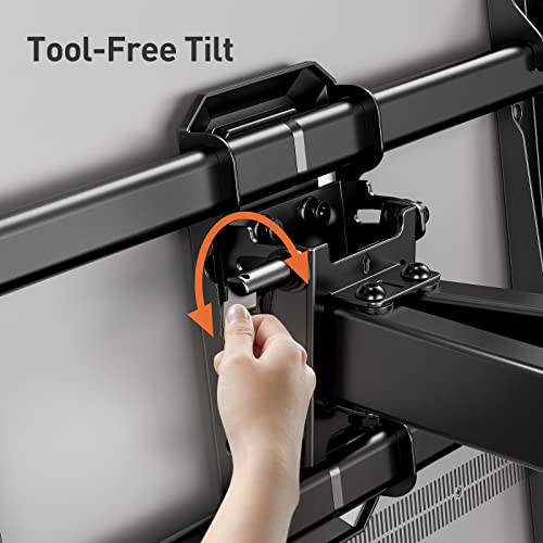 Perlegear Full Motion Tv Wall Mount For Most 37-85 Inch Tvs Up To 132 Lbs, Tv Mount With Dual Articulating Arms, Tool-Free Tilt, Swivel & Extension, Max Vesa 600X400Mm, 12″/16″ Wood Studs, Pglf4 #TOP5