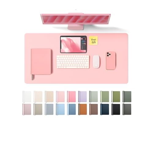 YSAGi Leather Desk Protector, Office Mat, Large Mouse Mat, Non-Slip PU Leather Blotter, Laptop Desk Pad, Waterproof Writing Pad for Office and Home (L