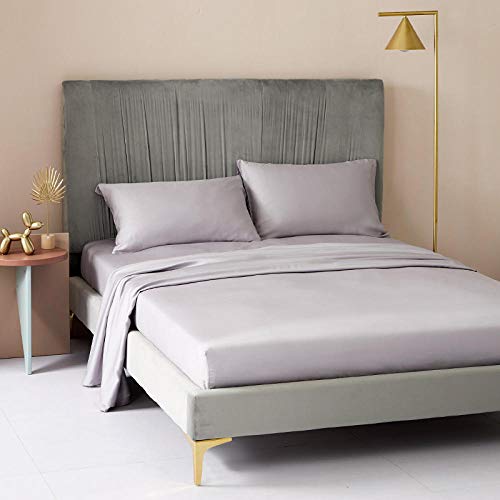 Sábana bajera ajustable tamaño Queen con banda elástica, ropa de cama color morado sólido para funda de colchón de 135 x 200 x 25 cm, suave, duradera, fácil cuidado, 1 pieza