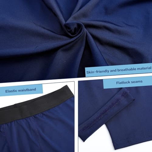 Blcculi 3 Pack Boys Compression Leggings,3/4 Youth Sports Leggings,Quick Dry Base Layer Athletic Tights for Running,Football3