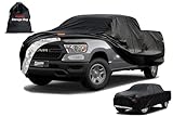 Kayme Truck Cover Custom Fit Dodge Ram 1500(2009-2025) Crew Cab Short Bed. Full Exterior Heavy Duty Outdoor Pickup Truck Car Cover Waterproof All Weather.Car Tarp for Wind Sun Dust Protection.Black
