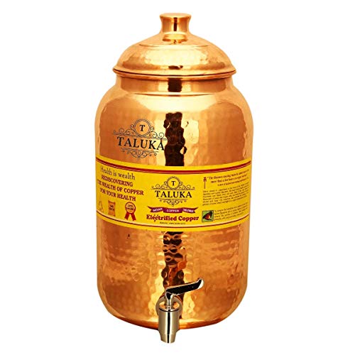 78% OFF on Taluka Hammered Copper Water Dispenser (Matka)|Leak Proof Container Pot with 100% Pure Copper and Ayurvedic Health benefits 78% OFF on Taluka Hammered Copper Water Dispenser (Matka)|Leak Proof Container Pot with 100% Pure Copper and Ayurvedic Health benefits