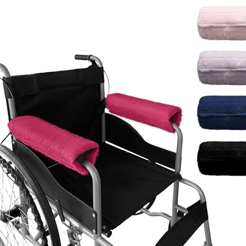 SPRING SEAON Wheelchair Armrest Covers 2 Pack Soft Memory Foam Wheelchair armrest Pads Wicking Washable for Office Transport Chair (Rose red) by SPRING SEAON - Used condition - US$14.91