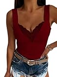 Photo Gallery ozmmda canotta donna camicie sexy senza maniche in pizzo tinta unita casual da donna con scollo a v e moda estiva-vino rosso-xxl Photo Gallery ozmmda canotta donna camicie sexy senza maniche in pizzo tinta unita casual da donna con scollo a v e moda estiva-vino rosso-xxl