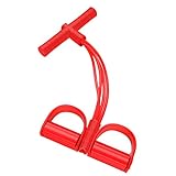 WXF Universal-Fitness Fußpedal Expander Bauchtrainer Sit-up Übungsgeräte Body Sculpture Bauch Trainer Yoga Bodybuilding Training Band Elastic Pull-Seilspann-Seil-Puller (Color : Red)