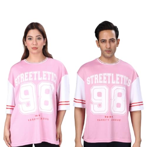 Image of Amazon Brand - INKAST Unisex Oversized T-Shirt | Sportwear | Contrast Sleeves | Drop Shoulder Baggy Fit | Graphic Print | Activewear for Gym,Training & Street Style