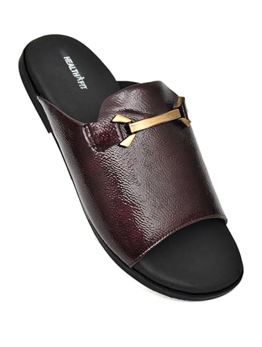 Image of HEALTH FIT Extra Soft Comfortable Traditional Ethnic Chappal /Slippers Wedding & Festive Sliders for Gents /Boys Lightweight flexible TPR sole & Easy-to-wear slip-on design cushioned for Men HF7017