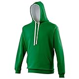 Dettaglio con cuciture doppie AWDis Varsity Hoodie Felpa, Multicolore (Antracite/Grigio Erica), XL Uomo
