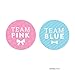 Andaz Press Team Pink Team Blue Gender Reveal Baby Shower Party, Round Circle Labels Stickers, Team Pink Team Blue, 40-pack, For Themed Party Favors, Gifts, Decorations