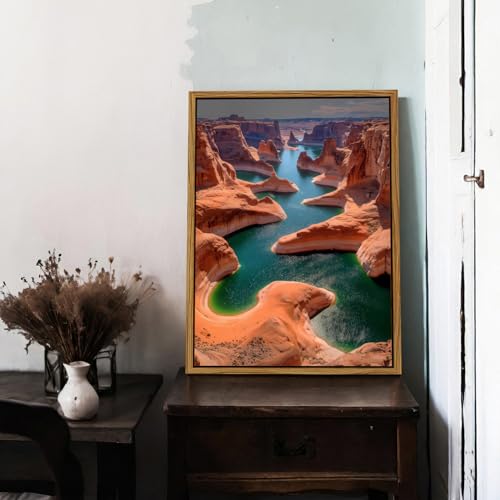 Image of Glen Canyon Wall Art Western Desert Landscape Wall Decor Arizona National Park Wall Art Southwest Red Rock Mountain Canvas Prints Colorado River Scenery Artwork Living Room Office Decoration 12x16 inch