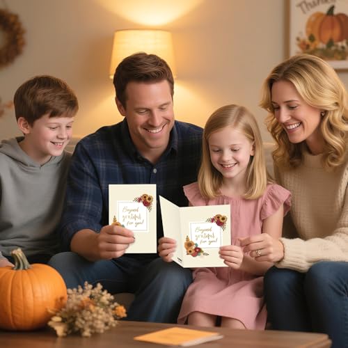 Image of FLYAB Thanksgiving Card - 3D Flower Gold Foil Beyond Grateful Gift