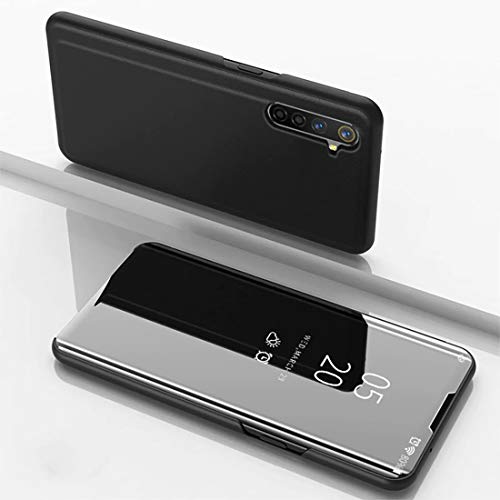 Image of Clear View Smart Stand Mirror Flip Case Cover for OnePlus Nord - Black