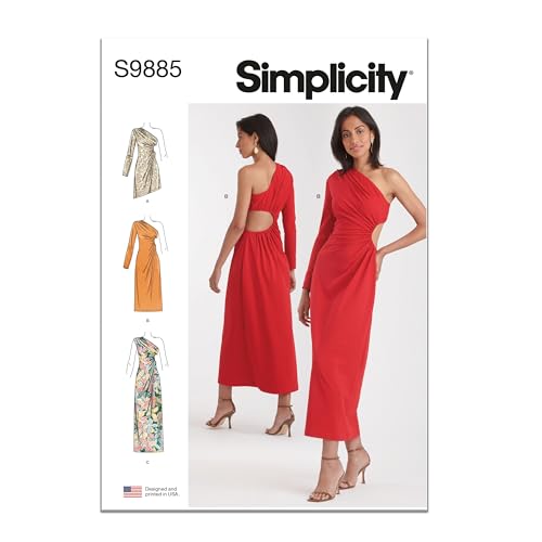 SIMPLICITY SS9885Y5 Misses' Knit Dress in Three Lengths Y5 (18-20-22-24-26), Multicoloured, Sizes 18-20-22-24-26