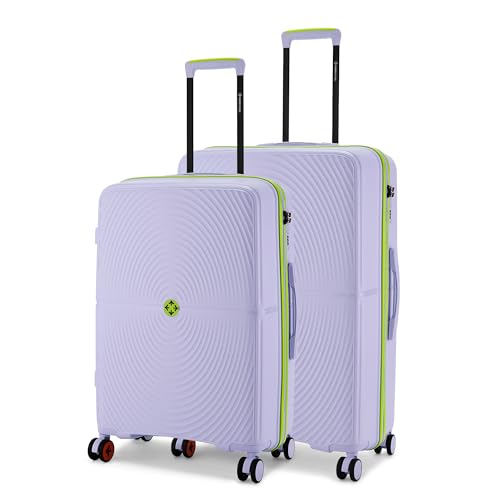 Image of Nasher Miles Bali Hard-Sided Polypropylene Luggage Set of 2 | 65cm & 75cm | 8 Wheels Medium & Large Trolley Bag for Travel | Suitcase (Grey)