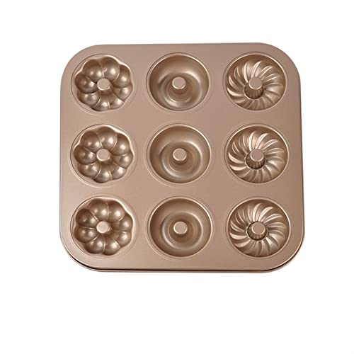 9 Cavidades Rectangular Rectangular Acero de acero for el acero Donutware Herramientas for hornear pasteles Molde de horno casero DUO ER Cover