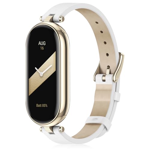 Xisair Bracelet Compatible avec Xiaomi Band 10/9/8 Bracelets en Cuir, Léger, Doux et Confortable Accessoires pour Montres Intelligentes Sangle