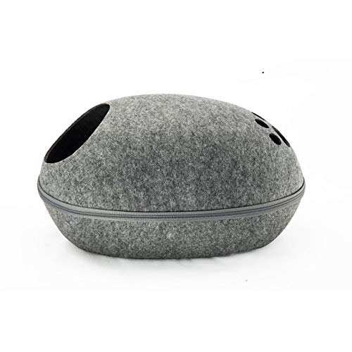 Lit œuf pour chat en feutre dézippable avec coussin amovible lavable