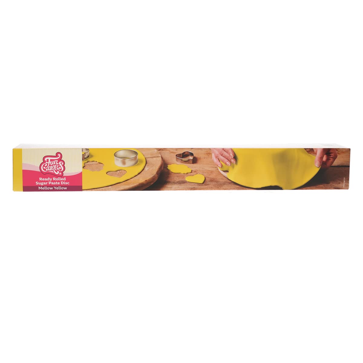 FunCakes Pâte à Sucre Étalée Mellow Yellow sans gluten 36 cm de rond et 3 mm d'épaisseur 430 g