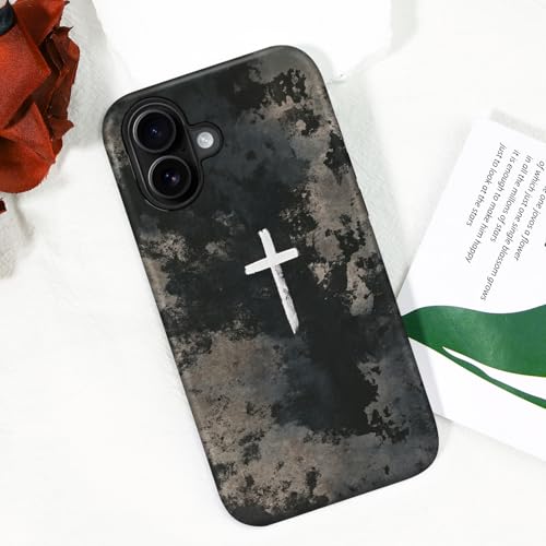 flewfun Magnetic for iPhone 17 Case Christian Cross Camo Phone Case, Shockproof Slim Soft TPU and Hard PC Protective Cases Compatible with MagSafe Protective for Religious Boy Men Women, Black by flewfun - Used condition - Image 8
