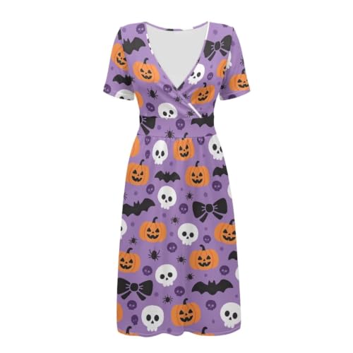 Image of Women's Summer Dresses Short Sleeve Formal Dresses with Pockets
