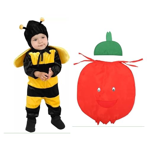 SSK ECOM Pack of 2 Combo Superhero Honey Bee Pomergranate Costume Costume for kids Halloween Fancy Dress Cosplay Bodysuit for Boys and Girls(3-4 Y) (B0D54936F7) Amazon Price History, Amazon Price Tracker