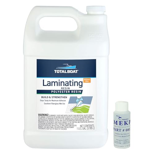 TotalBoat Polyester Laminating Resin - Marine Grade Fiberglass Resin and MEKP Catalyst for Layups and Repairs (Gallon)