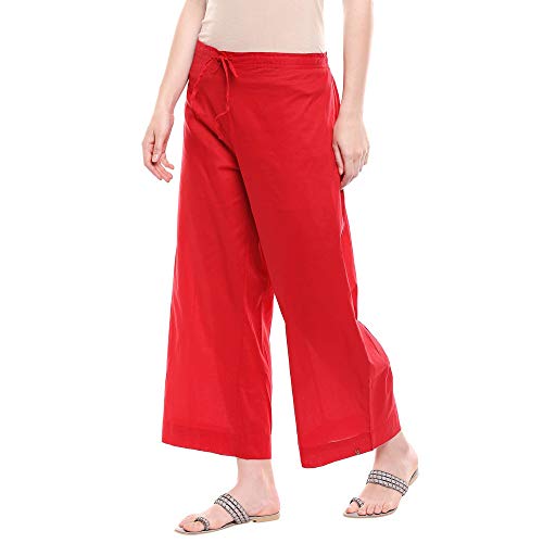 Image of BIBA Womens Solid Palazzo Pants