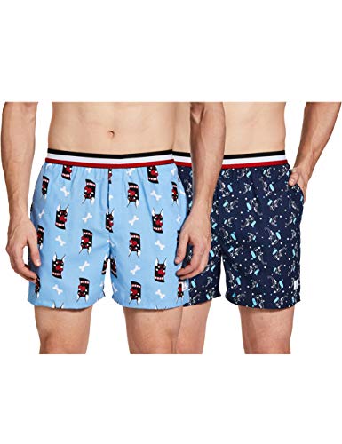 Image of Longies Men's Regular Outer Elastic Boxers (LGOBOXP2004 Navy Blue,Blue2004 XL)