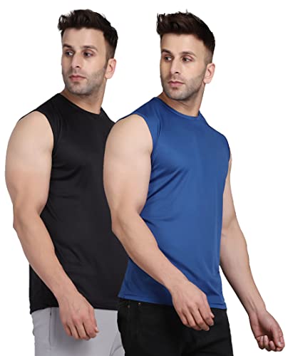 Image of Men's Regular Fit Sleeveless T-Shirt (Pack of 2)