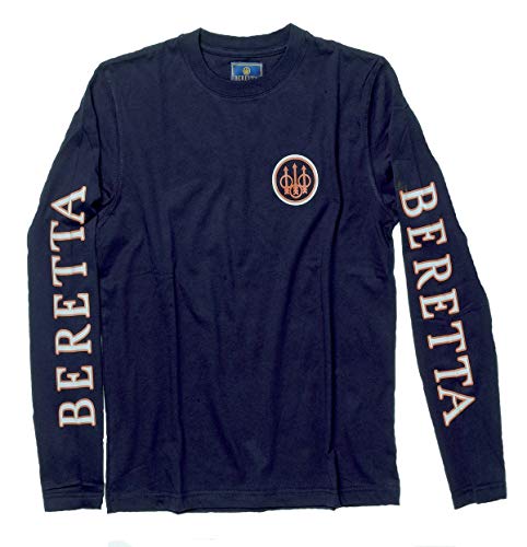 Beretta Men's Long Sleeve Shooting T-Shirt, Navy, X-Large