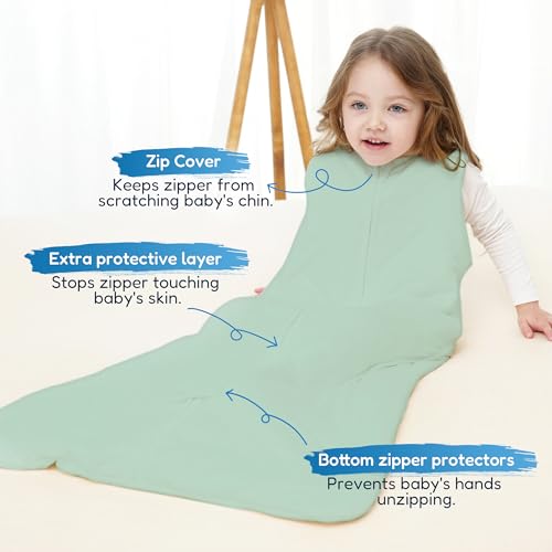 Image of TotAha Toddler Sleep Sack, 1.0 TOG, 2T-3T-4T, Sage