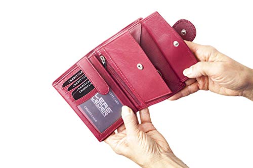 LEAS Damesportemonnee en herenportemonnee met buitengrendel in staand formaat echt leer, rood speciale editie Leer, rood - Image 8
