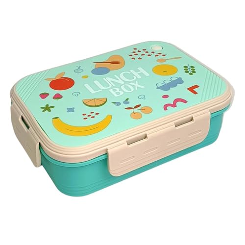 Image of Stainless Steel Lunch Box | 3-Compartment Bento Box, Leak-Proof, BPA-Free, Eco-Friendly Meal Prep Container for Adults, Kids, School, Work, & Travel | Durable & Portable Tiffin Box (Green)